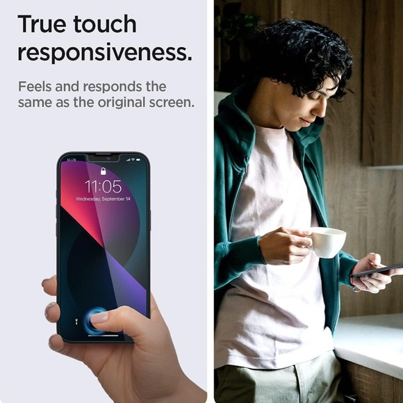 Spigen Tempered Glass Screen Protector designed for iPhone 14/ 13 / 13 Pro - Picture 3 of 8